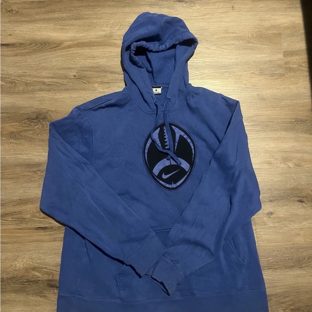 Nike Blue Sweatshirt Hoodie with Black Logo